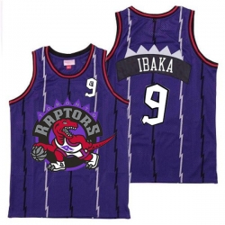 Raptors 9 Serge Ibaka Purple Big Logo Retro Jersey 9