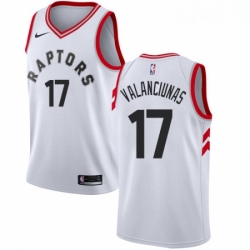 Womens Nike Toronto Raptors 17 Jonas Valanciunas Authentic White NBA Jersey Association Edition