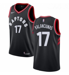 Womens Nike Toronto Raptors 17 Jonas Valanciunas Swingman Black Alternate NBA Jersey Statement Edition