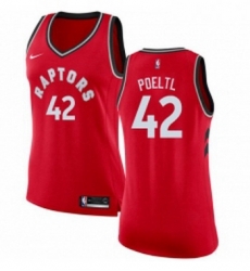 Womens Nike Toronto Raptors 42 Jakob Poeltl Swingman Red Road NBA Jersey Icon Edition