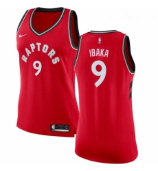 Womens Nike Toronto Raptors 9 Serge Ibaka Authentic Red Road NBA Jersey Icon Edition