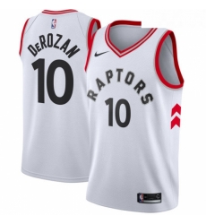 Youth Nike Toronto Raptors 10 DeMar DeRozan Authentic White NBA Jersey Association Edition