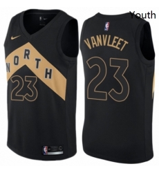 Youth Nike Toronto Raptors 23 Fred VanVleet Swingman Black NBA Jersey City Edition 