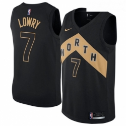 Youth Nike Toronto Raptors 7 Kyle Lowry Swingman Black NBA Jersey City Edition