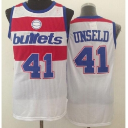 Men Adidas Washington Wizards 41 Wes Unseld Swingman Bullets Throwback White NBA Jersey