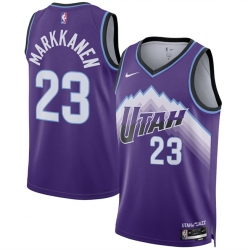 Men Utah Jazz 23 Lauri Markkanen Purple 2025 Icon Edition Stitched Basketball Jersey Men Utah Jazz 23 Lauri Markkanen Purple 2025 Icon Edition Stitched Basketball Jersey