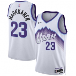 Men Utah Jazz 23 Lauri Markkanen White 2025 Association Edition Stitched Basketball Jersey Men Utah Jazz 23 Lauri Markkanen White 2025 Association Edition Stitched Basketball Jersey