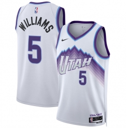 Men Utah Jazz 5 Cody Williams White 2025 Association Edition Stitched Basketball Jersey Men Utah Jazz 5 Cody Williams White 2025 Association Edition Stitched Basketball Jersey