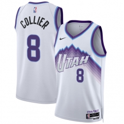 Men Utah Jazz 8 Isaiah Collier White 2025 Association Edition Stitched Basketball Jersey Men Utah Jazz 8 Isaiah Collier White 2025 Association Edition Stitched Basketball Jersey