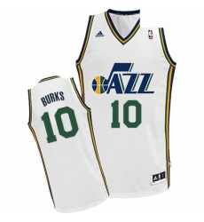 Mens Adidas Utah Jazz 10 Alec Burks Swingman White Home NBA Jersey