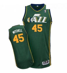 Mens Adidas Utah Jazz 45 Donovan Mitchell Authentic Green Alternate NBA Jersey 