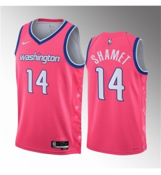 Men Washington Wizards 14 Landry Shamet Pink 2023 City Edition Stitched Jersey