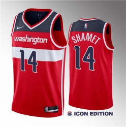 Men Washington Wizards 14 Landry Shamet Red Icon Edition Stitched Jersey