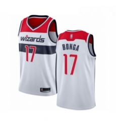 Mens Washington Wizards 17 Isaac Bonga Authentic White Basketball Jersey Association Edition 