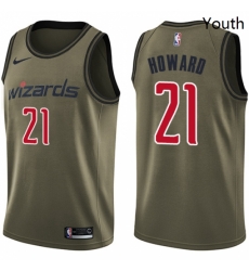 Youth Nike Washington Wizards 21 Dwight Howard Swingman Green Salute to Service NBA Jersey 