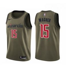 Youth Washington Wizards 15 Moritz Wagner Swingman Green Salute to Service Basketball Jersey 