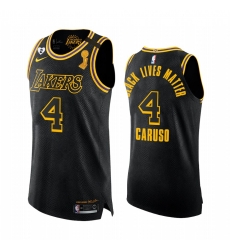 Los Angeles Lakers 2020 NBA Finals Champions Alex Caruso Black Mamba Authentic Jersey BLM