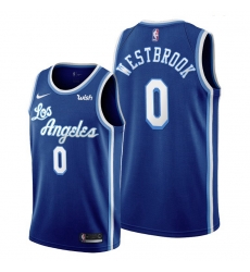 Men Lakers Russell Westbrook 2021 trade blue classic edition jersey