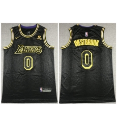 Men Los Angeles Lakers 0 Russell Westbrook Bibigo Black Stitched Jersey