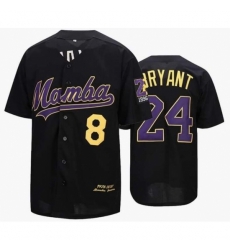 Men Mamba 8 24 Kobe Bryant Black Base Ball Jersey