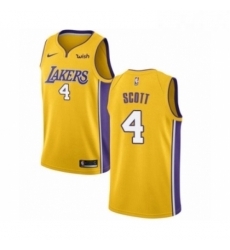 Youth Los Angeles Lakers 4 Byron Scott Swingman Gold Home Basketball Jersey Icon Edition