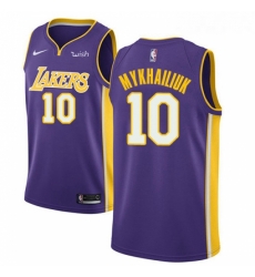 Youth Nike Los Angeles Lakers 10 Sviatoslav Mykhailiuk Swingman Purple NBA Jersey Statement Edition 