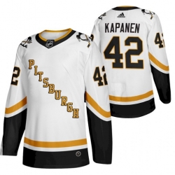 Men Penguins 42 Kasperi Kapanen 2021 Reverse Retro White Jersey