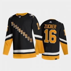 Men Pittsburgh Penguins 16 Jason Zucker 2021 2022 Black Stitched Jersey