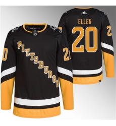 Men Pittsburgh Penguins 20 Lars Eller Black Stitched Jerseys