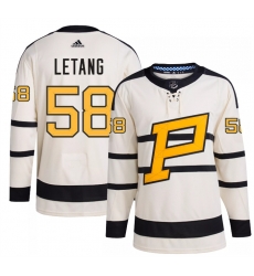 Men Pittsburgh Penguins 58 Kris Letang Cream 2023 Winter Classic Stitched Jersey