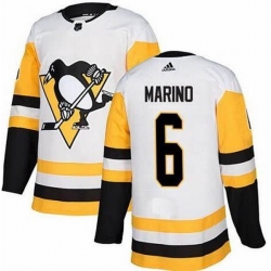 Men Pittsburgh Penguins 6 John Marino White Adidas Jersey