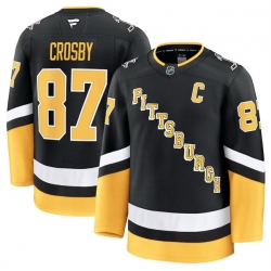 Men Pittsburgh Penguins 87 Sidney Crosby Black 2024 25 Alternate Stitched Hockey Jersey