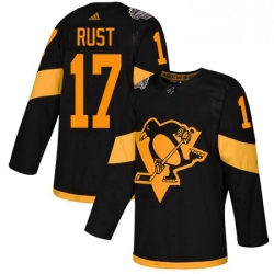 Mens Adidas Pittsburgh Penguins 17 Bryan Rust Black Authentic 2019 Stadium Series Stitched NHL Jersey 