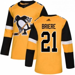 Mens Adidas Pittsburgh Penguins 21 Michel Briere Premier Gold Alternate NHL Jersey 