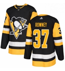 Mens Adidas Pittsburgh Penguins 37 Carter Rowney Authentic Black Home NHL Jersey 