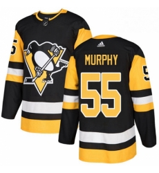 Mens Adidas Pittsburgh Penguins 55 Larry Murphy Authentic Black Home NHL Jersey 