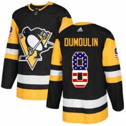 Mens Adidas Pittsburgh Penguins 8 Brian Dumoulin Authentic Black USA Flag Fashion NHL Jersey 