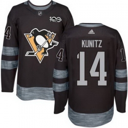 Penguins #14 Chris Kunitz Black 1917 2017 100th Anniversary Stitched NHL Jersey