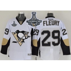 Penguins #29 Andre Fleury White 2017 Stanley Cup Finals Champions Stitched NHL Jersey