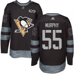 Penguins #55 Larry Murphy Black 1917 2017 100th Anniversary Stitched NHL Jersey