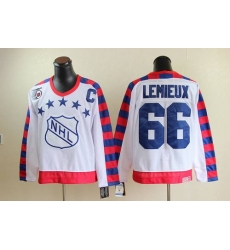 Penguins #66 Mario Lemieux White All Star CCM Throwback 75TH Stitched NHL Jersey