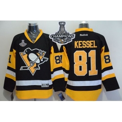 Penguins #81 Phil Kessel Black Alternate 2017 Stanley Cup Finals Champions Stitched NHL Jersey