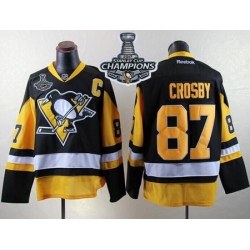 Penguins #87 Sidney Crosby Black Alternate 2017 Stanley Cup Finals Champions Stitched NHL Jersey