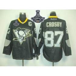 Penguins #87 Sidney Crosby Black Ice 2017 Stanley Cup Finals Champions Stitched NHL Jersey