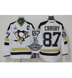 Penguins #87 Sidney Crosby White 2014 Stadium Series 2017 Stanley Cup Finals Champions Stitched NHL Jersey