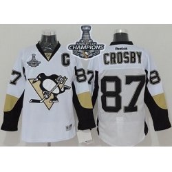 Penguins #87 Sidney Crosby White 2017 Stanley Cup Finals Champions Stitched NHL Jersey