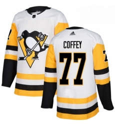 Womens Adidas Pittsburgh Penguins 77 Paul Coffey Authentic White Away NHL Jersey 