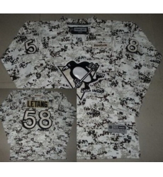 Kids Pittsburgh Penguins 58 Kris Letang White Camo NHL Jerseys