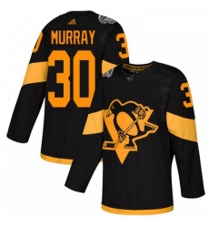 Youth Adidas Pittsburgh Penguins 30 Matt Murray Black Authentic 2019 Stadium Series Stitched NHL Jersey 