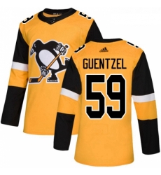 Youth Adidas Pittsburgh Penguins 59 Jake Guentzel Authentic Gold Alternate NHL Jersey 